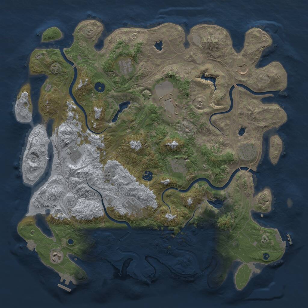 Rust Map: Procedural Map, Size: 4500, Seed: 1549296170, 16 Monuments