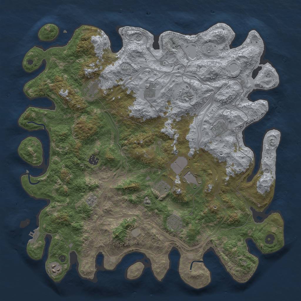 Rust Map: Procedural Map, Size: 4500, Seed: 48254, 18 Monuments