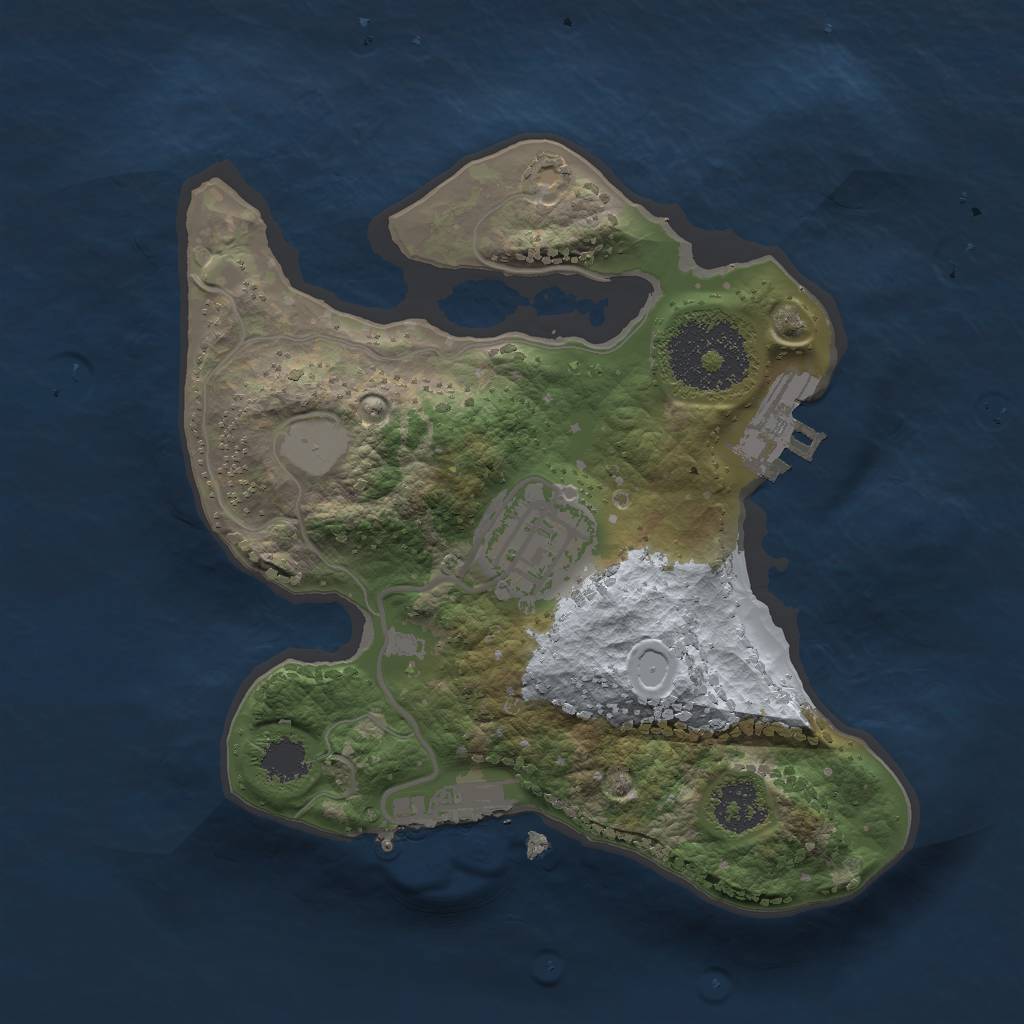 Rust Map: Procedural Map, Size: 2000, Seed: 595541014, 8 Monuments