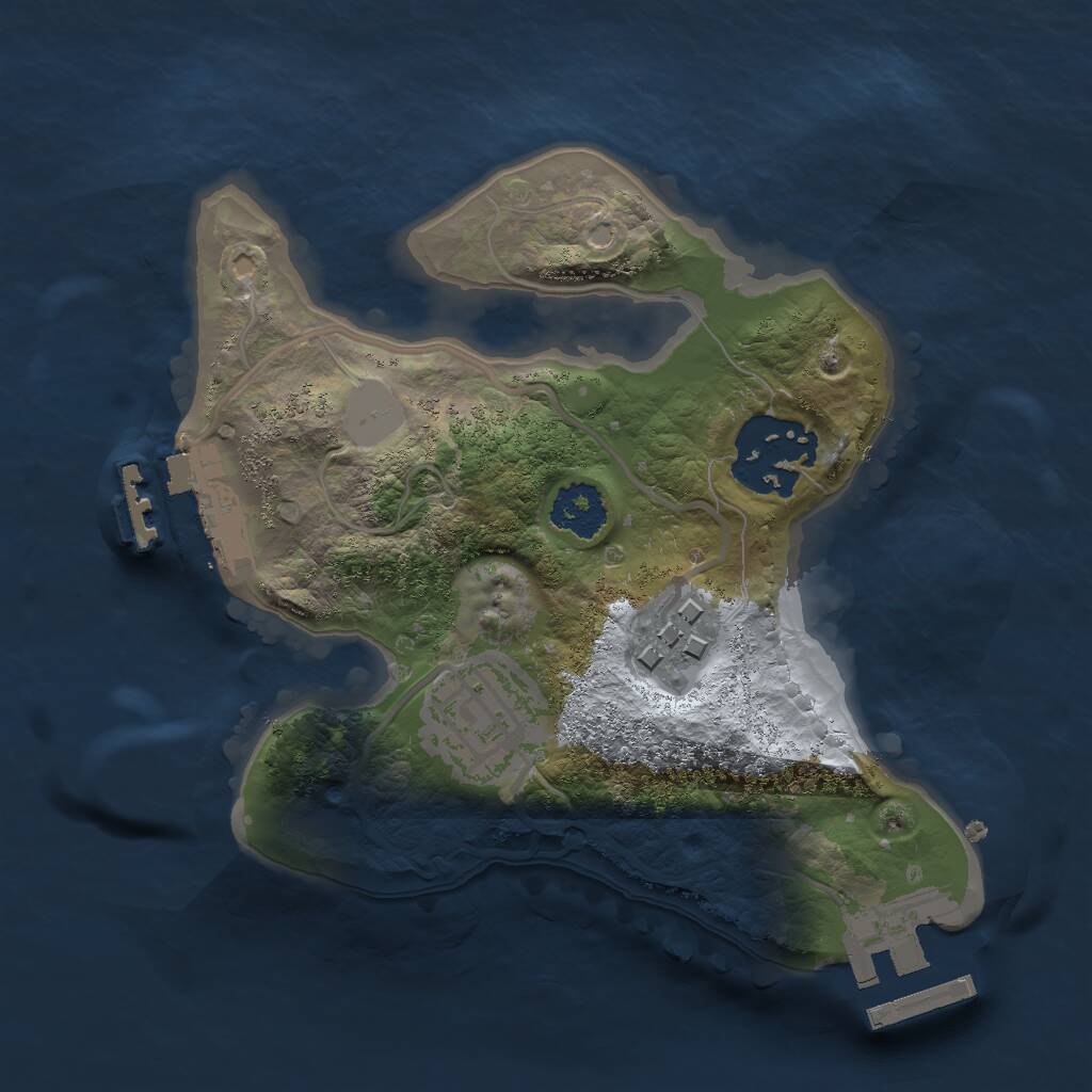 Rust Map: Procedural Map, Size: 2000, Seed: 595541014, 6 Monuments