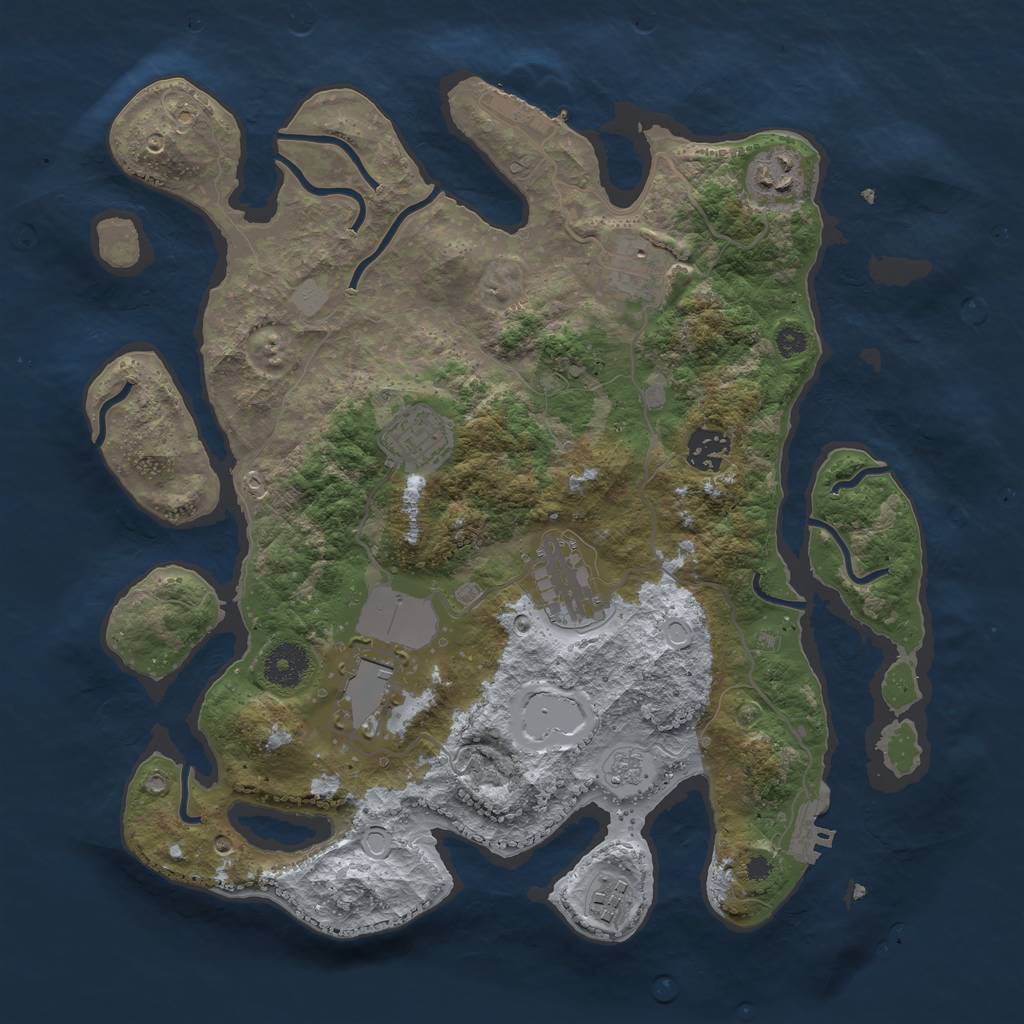 Rust Map: Procedural Map, Size: 3500, Seed: 89189940, 15 Monuments