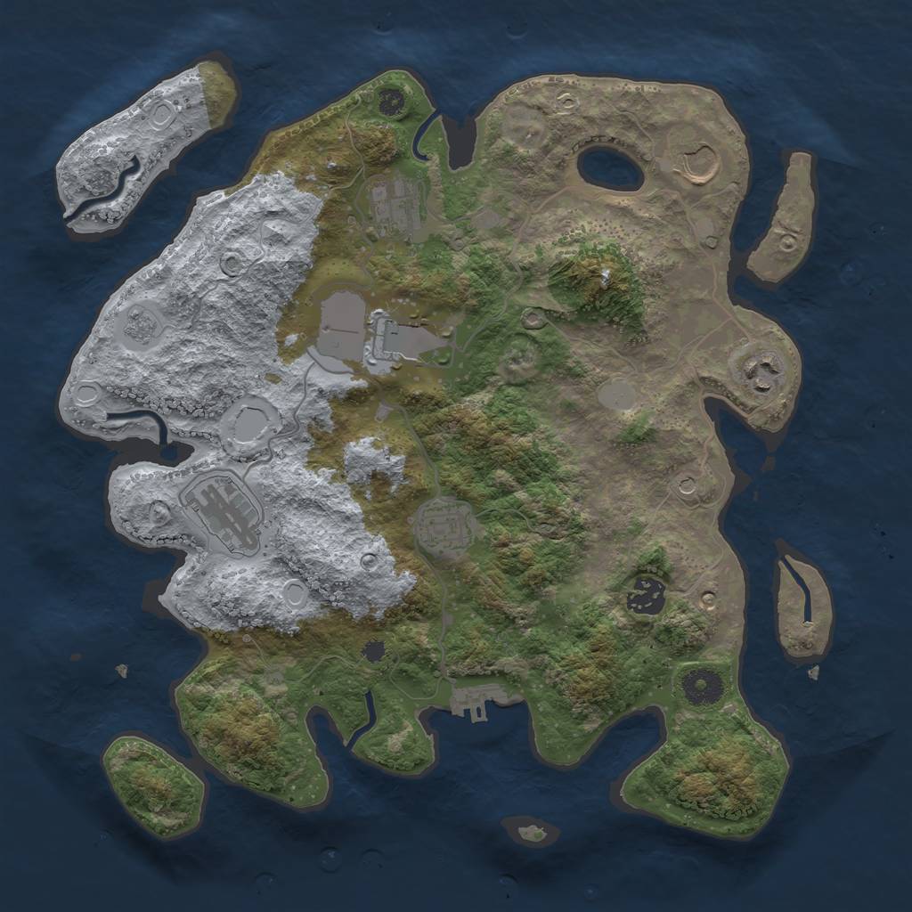 Rust Map: Procedural Map, Size: 3500, Seed: 8569334, 15 Monuments