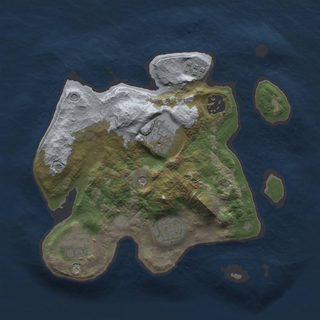 Rust Map: Barren, Size: 2500, Seed: 1547, 8 Monuments