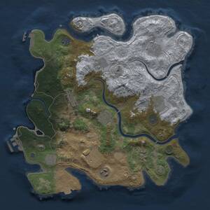 Thumbnail Rust Map: Procedural Map, Size: 3500, Seed: 63357024, 18 Monuments