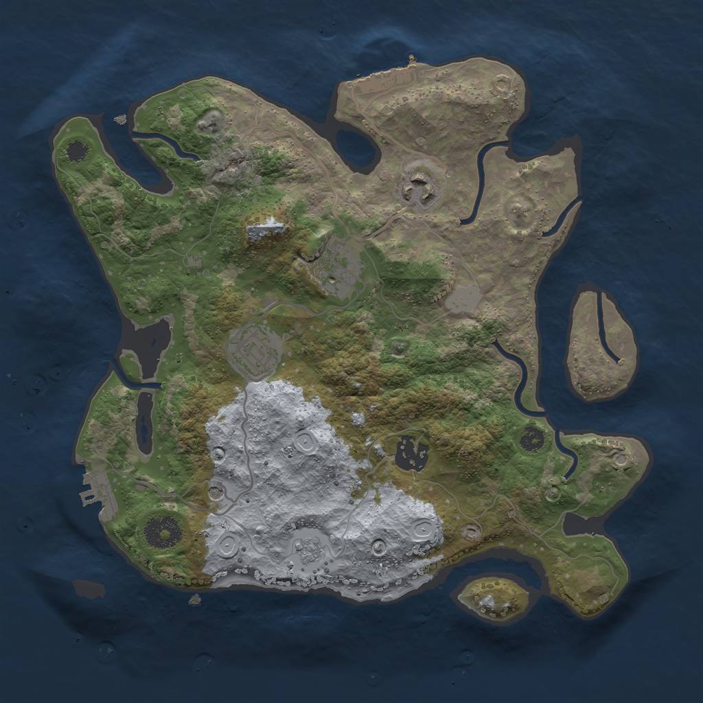 Rust Map: Procedural Map, Size: 3000, Seed: 927855130, 13 Monuments