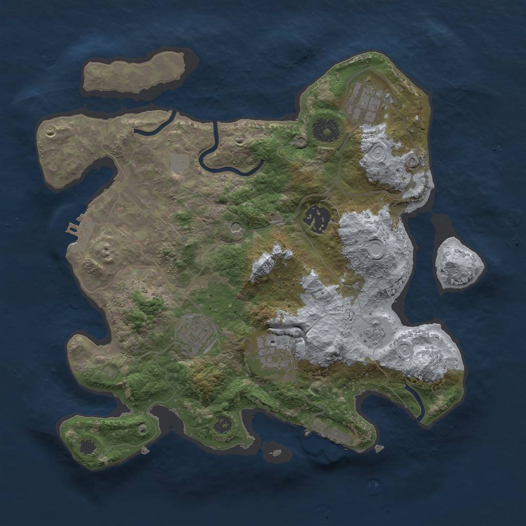 Rust Map: Procedural Map, Size: 3000, Seed: 106163811, 13 Monuments