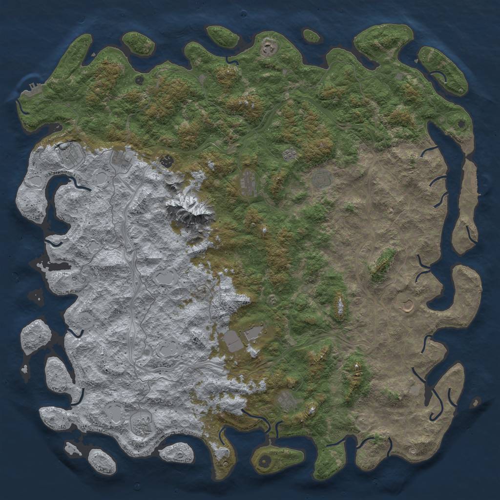 Rust Map: Procedural Map, Size: 6000, Seed: 7522654, 20 Monuments