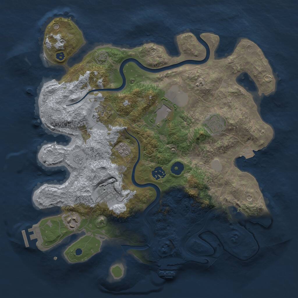 Rust Map: Procedural Map, Size: 3500, Seed: 12946809, 13 Monuments