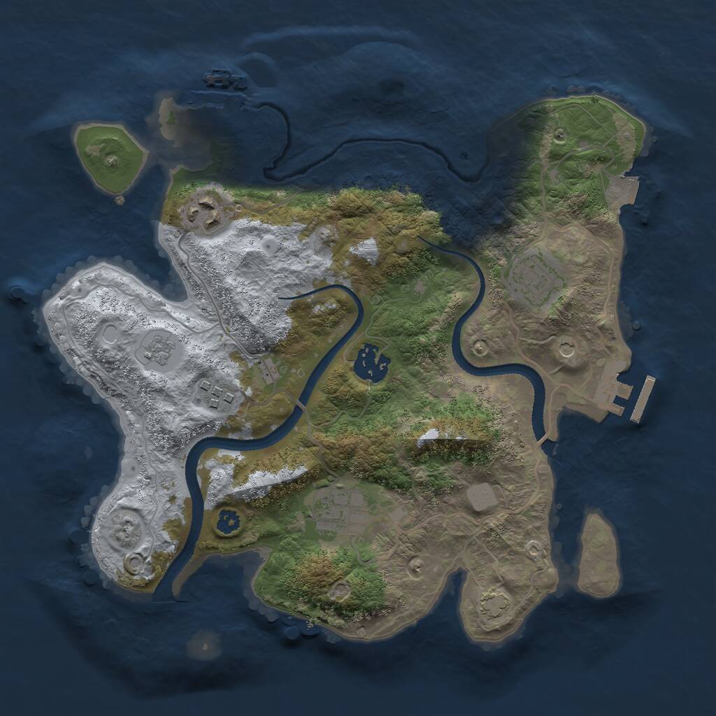 Rust Map: Procedural Map, Size: 3000, Seed: 29621, 11 Monuments