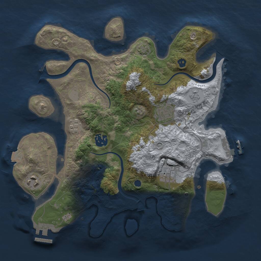 Rust Map: Procedural Map, Size: 3000, Seed: 515423684, 11 Monuments