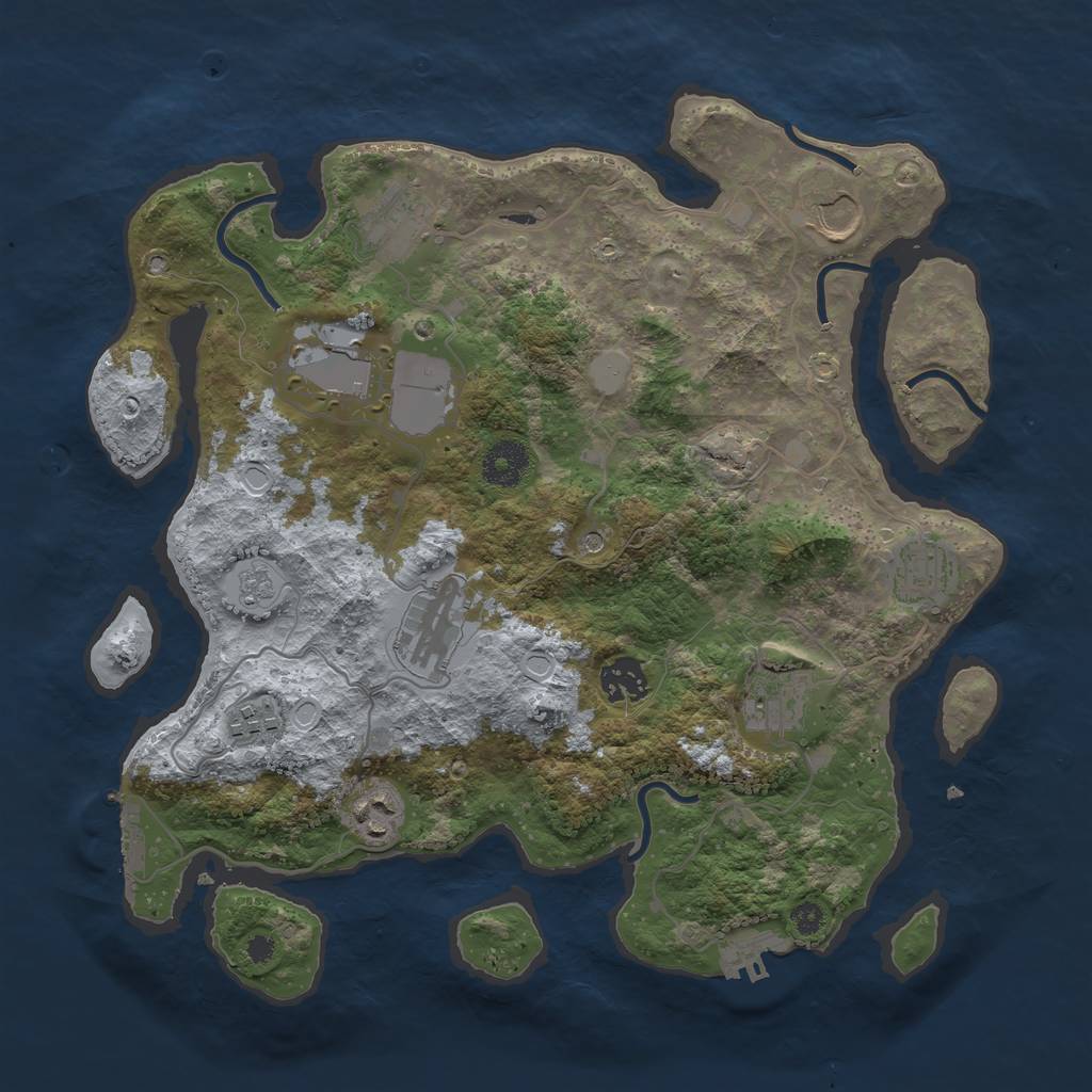 Rust Map: Procedural Map, Size: 3500, Seed: 15176248, 18 Monuments