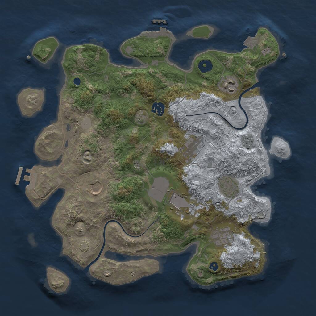 Rust Map: Procedural Map, Size: 3500, Seed: 72379112, 13 Monuments