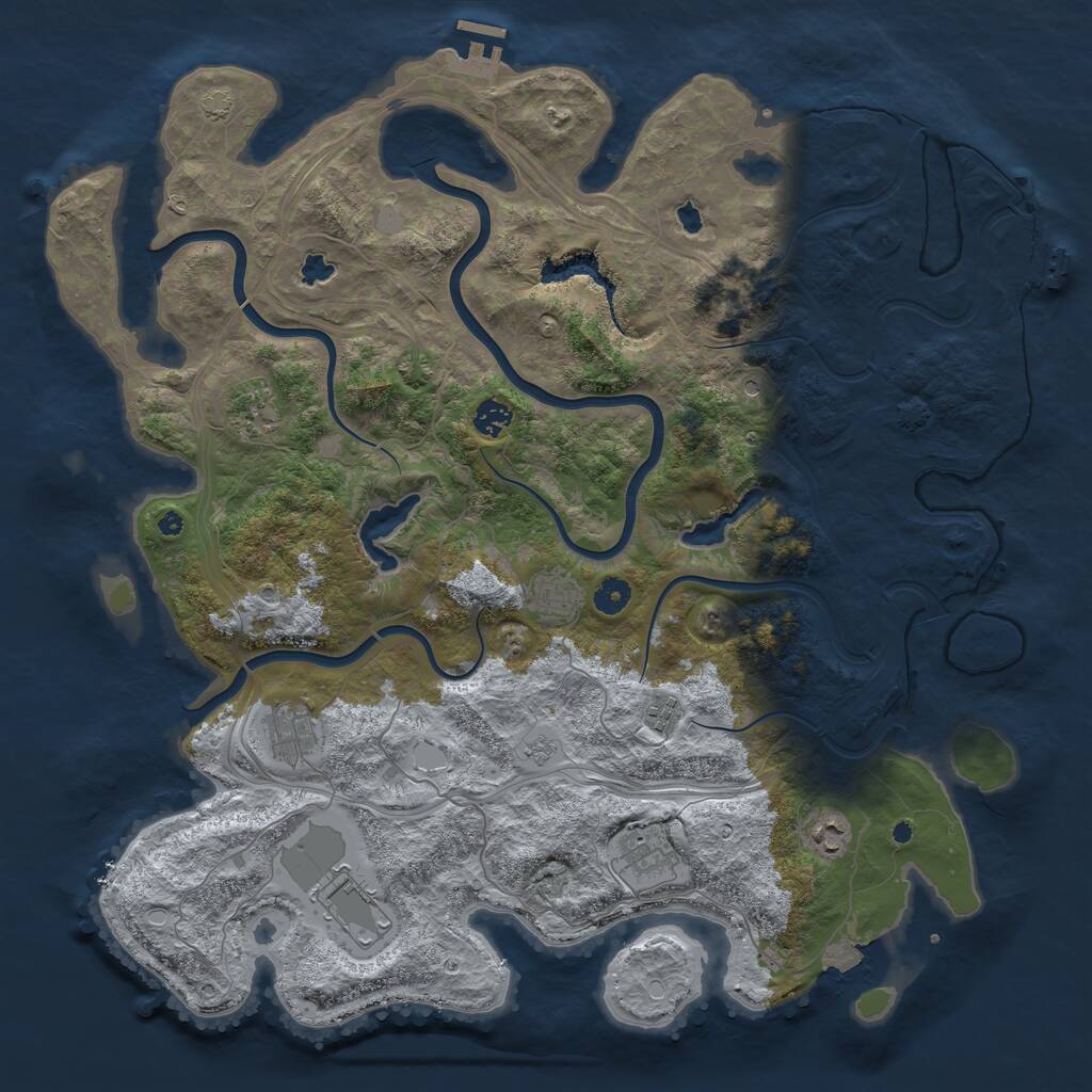 Rust Map: Procedural Map, Size: 4500, Seed: 5488, 14 Monuments