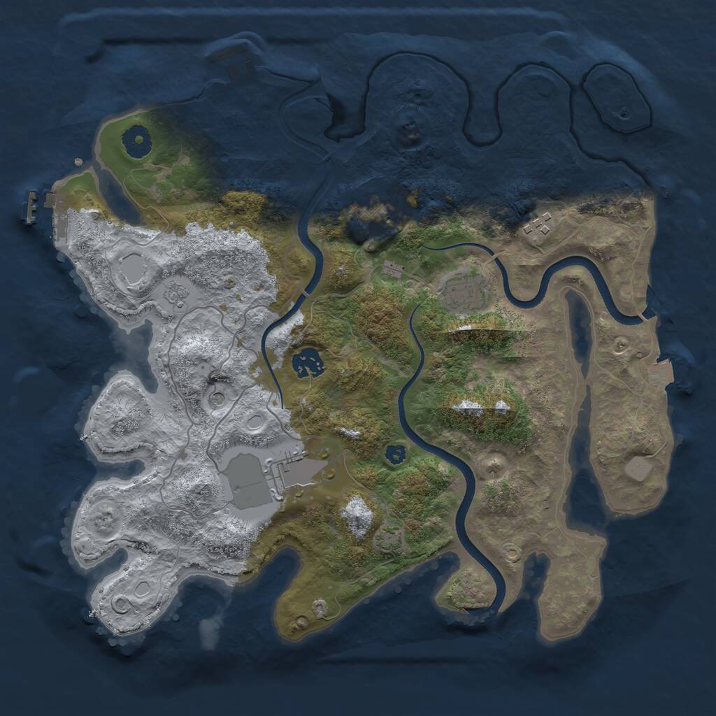 Rust Map: Procedural Map, Size: 3500, Seed: 29097313, 11 Monuments