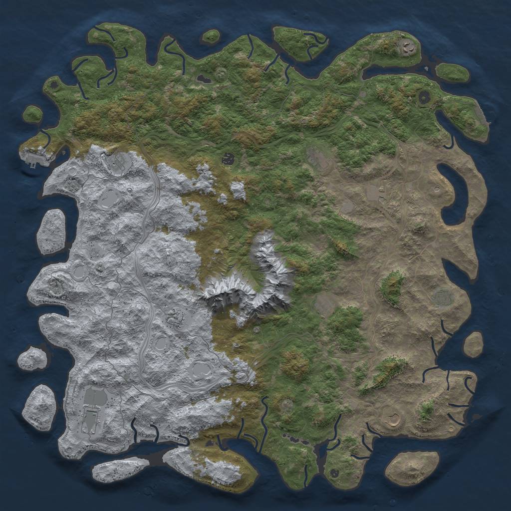 Rust Map: Procedural Map, Size: 6000, Seed: 1801465192, 20 Monuments
