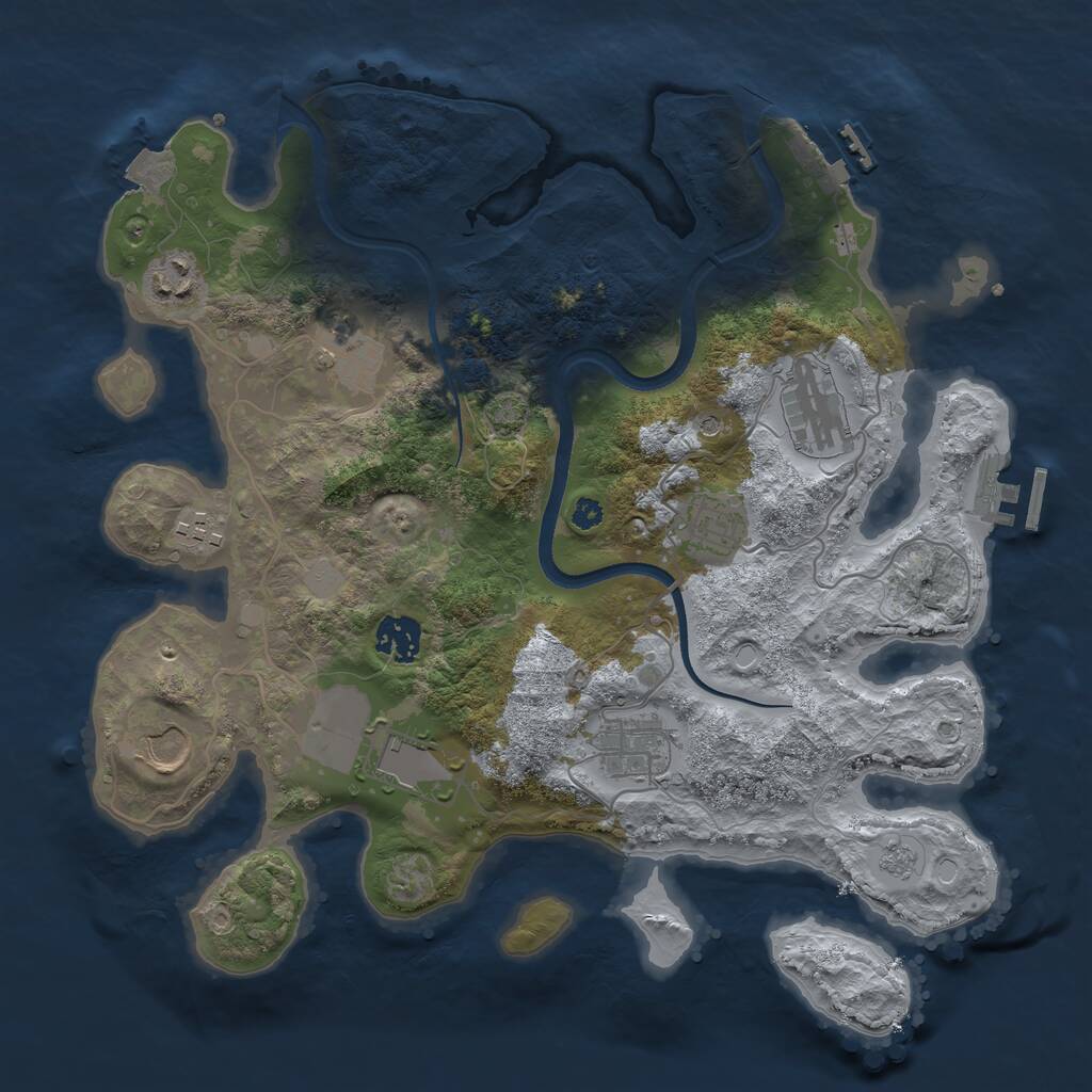 Rust Map: Procedural Map, Size: 3500, Seed: 62851894, 15 Monuments