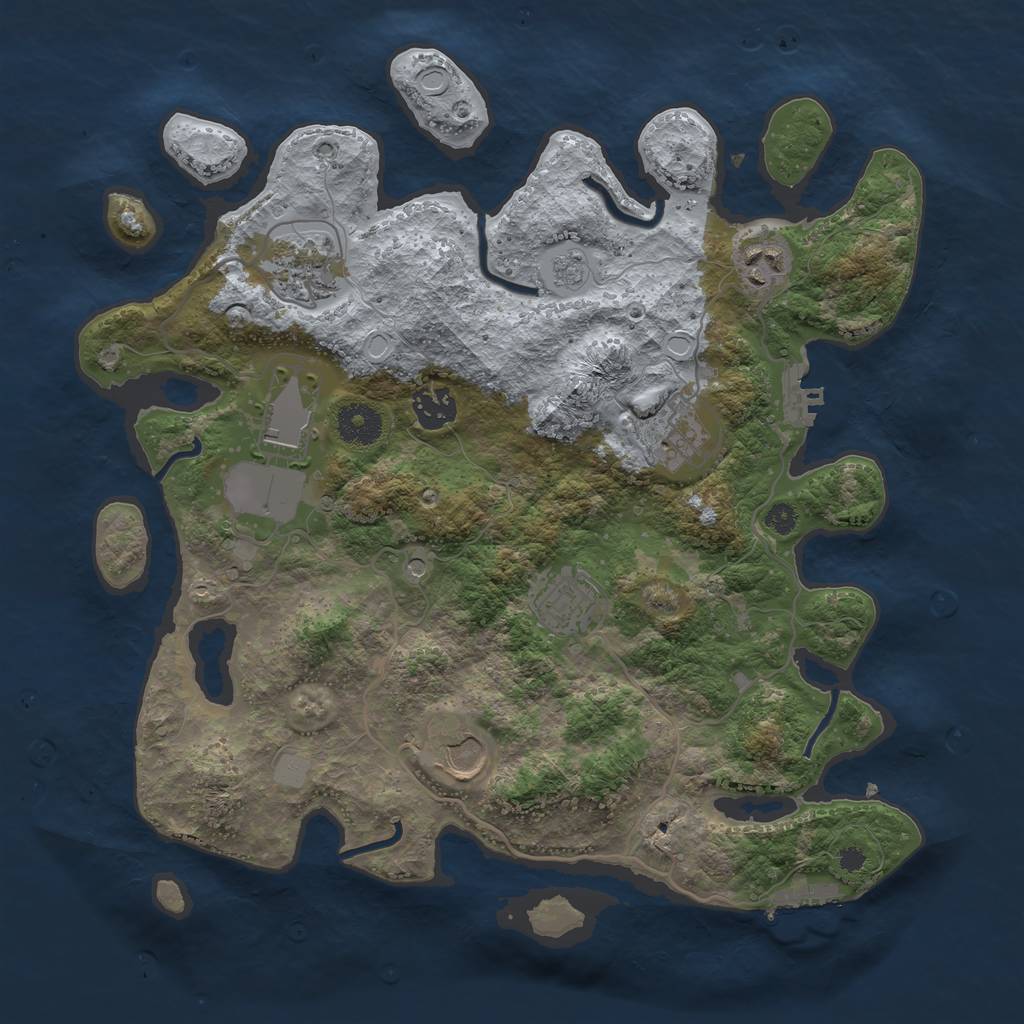 Rust Map: Procedural Map, Size: 3500, Seed: 20610126, 16 Monuments