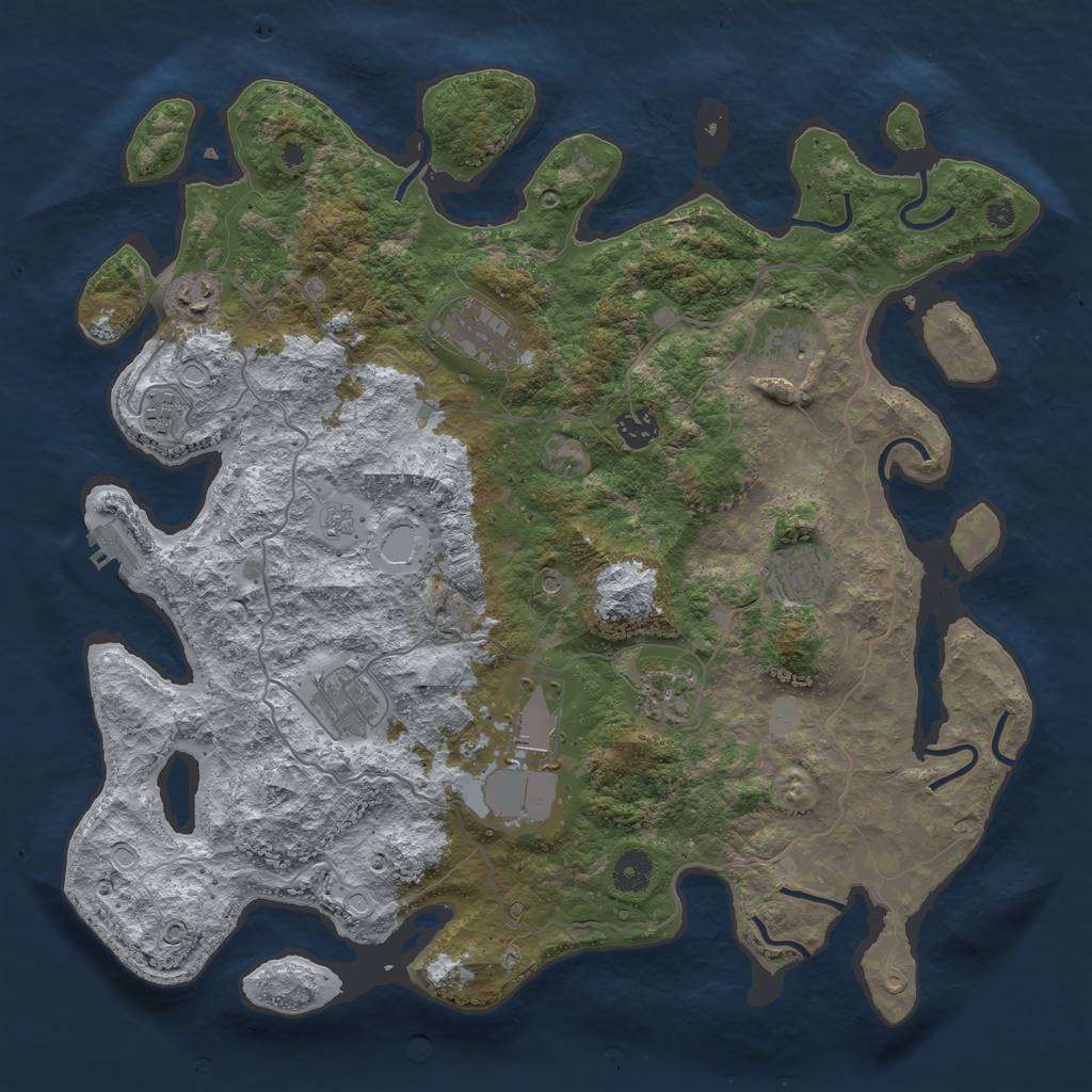 Rust Map: Procedural Map, Size: 4000, Seed: 2677, 17 Monuments