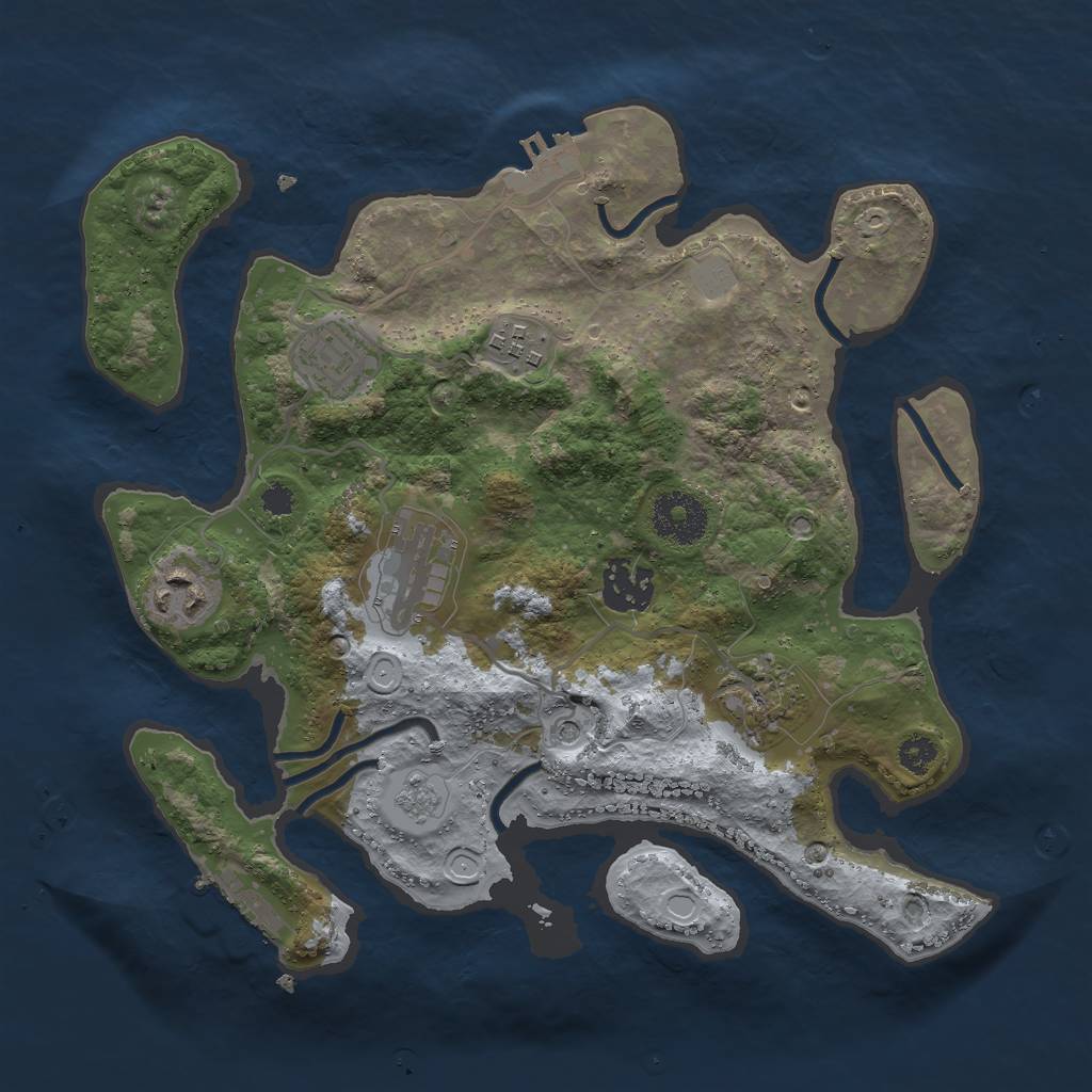 Rust Map: Procedural Map, Size: 3000, Seed: 63282, 15 Monuments
