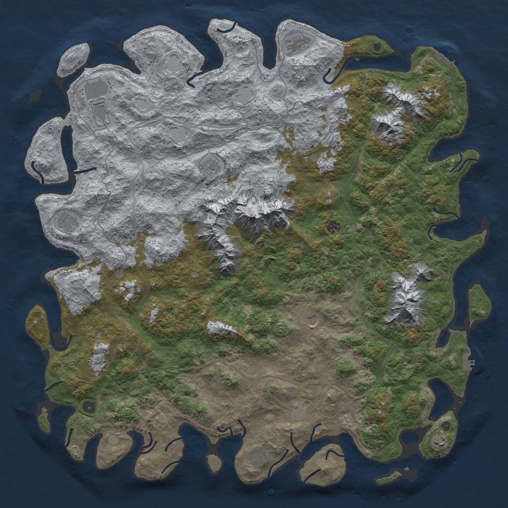 Rust Map: Procedural Map, Size: 6000, Seed: 116, 20 Monuments