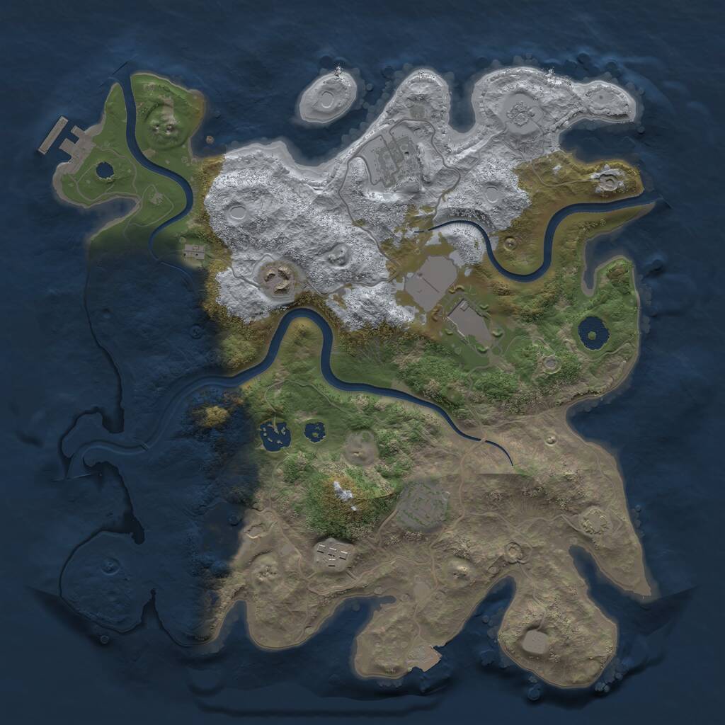 Rust Map: Procedural Map, Size: 3500, Seed: 68616206, 11 Monuments