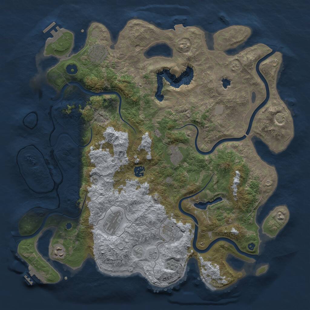 Rust Map: Procedural Map, Size: 4200, Seed: 47256958, 13 Monuments