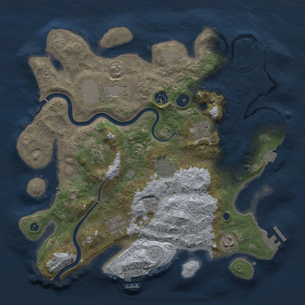 Rust Map: Procedural Map, Size: 3500, Seed: 18971975, 14 Monuments