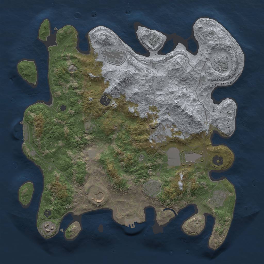 Rust Map: Procedural Map, Size: 3750, Seed: 6756456, 19 Monuments