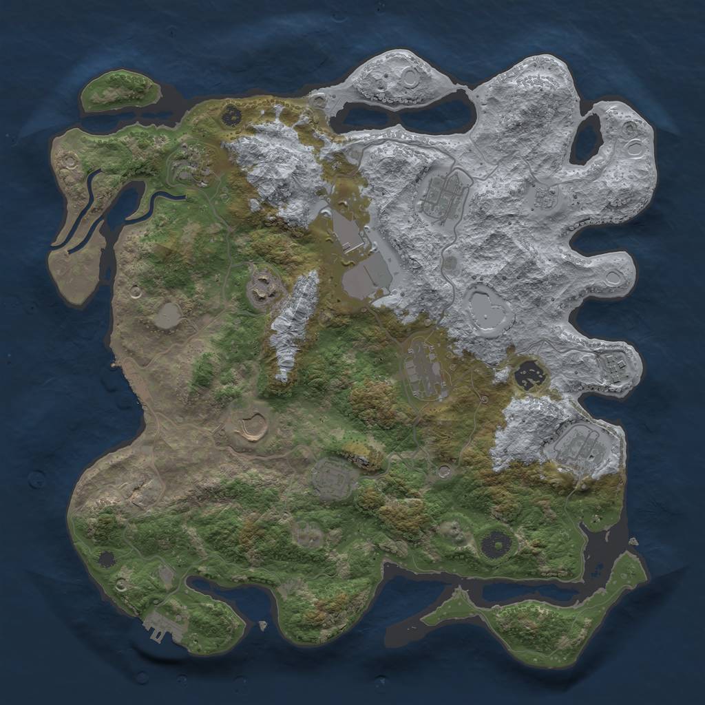 Rust Map: Procedural Map, Size: 3750, Seed: 4989715, 19 Monuments