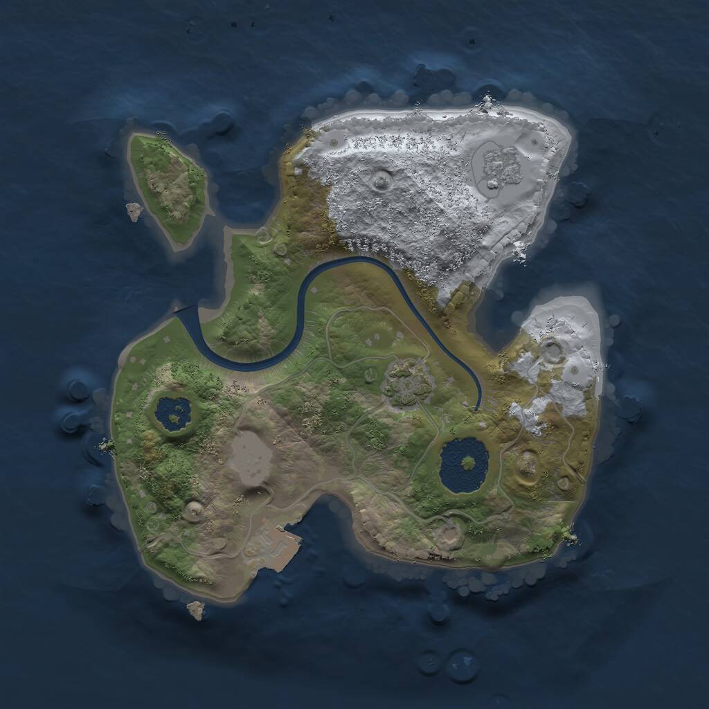Rust Map: Procedural Map, Size: 2000, Seed: 2309, 3 Monuments