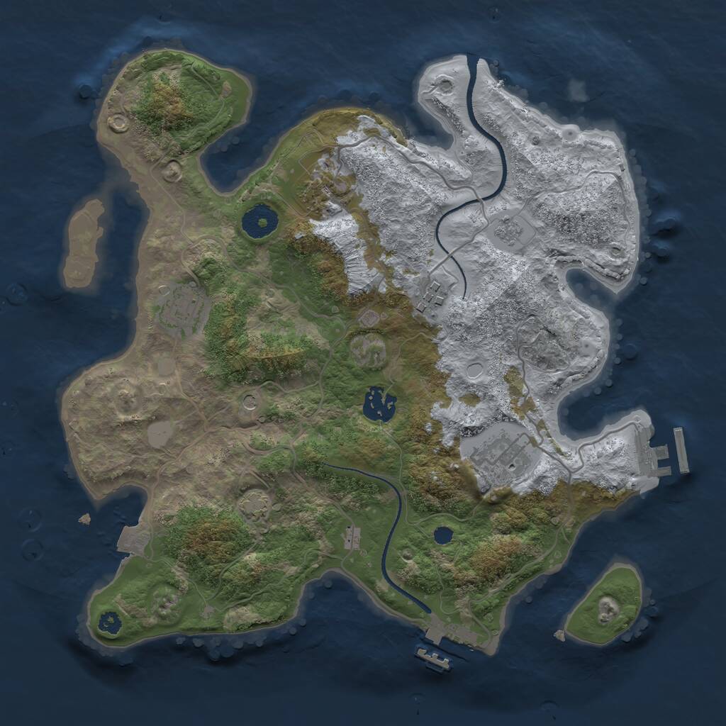 Rust Map: Procedural Map, Size: 3200, Seed: 4287, 11 Monuments