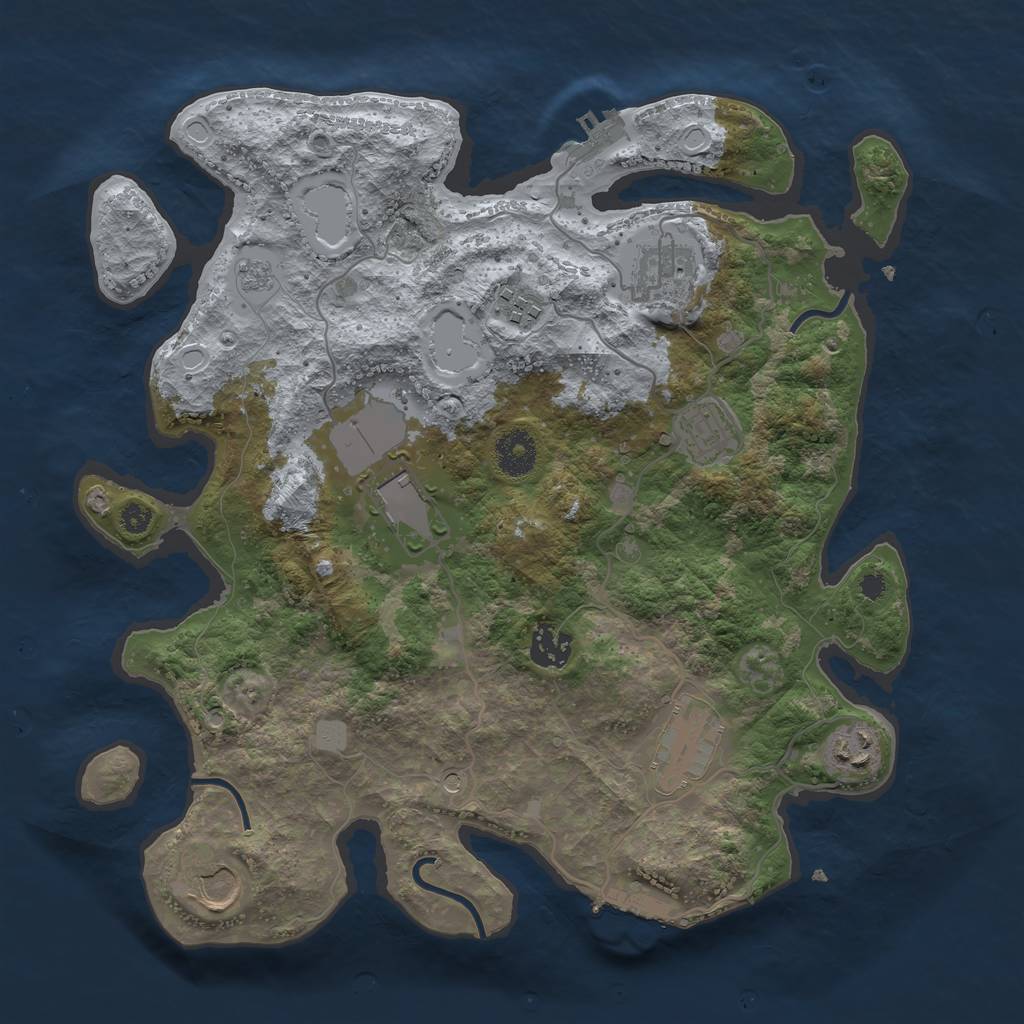 Rust Map: Procedural Map, Size: 3500, Seed: 26204172, 17 Monuments