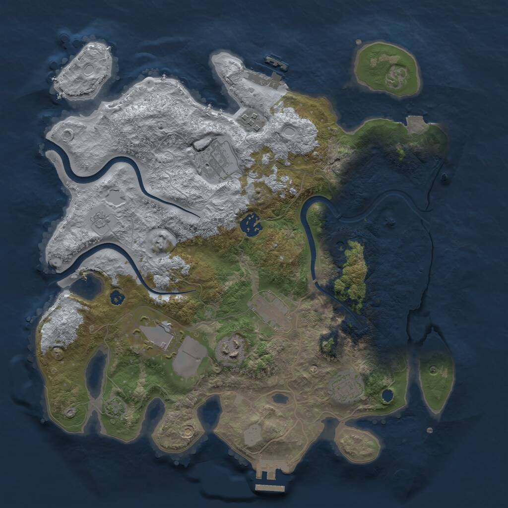 Rust Map: Procedural Map, Size: 3500, Seed: 26259508, 13 Monuments