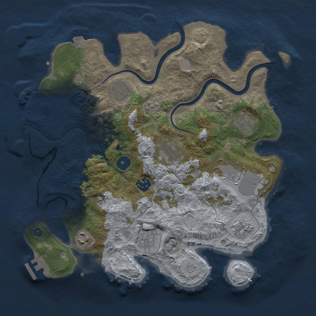 Rust Map: Procedural Map, Size: 3500, Seed: 39955951, 15 Monuments