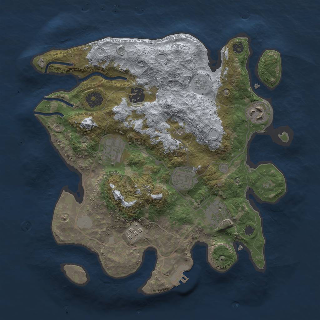 Rust Map: Procedural Map, Size: 3000, Seed: 3692758, 14 Monuments