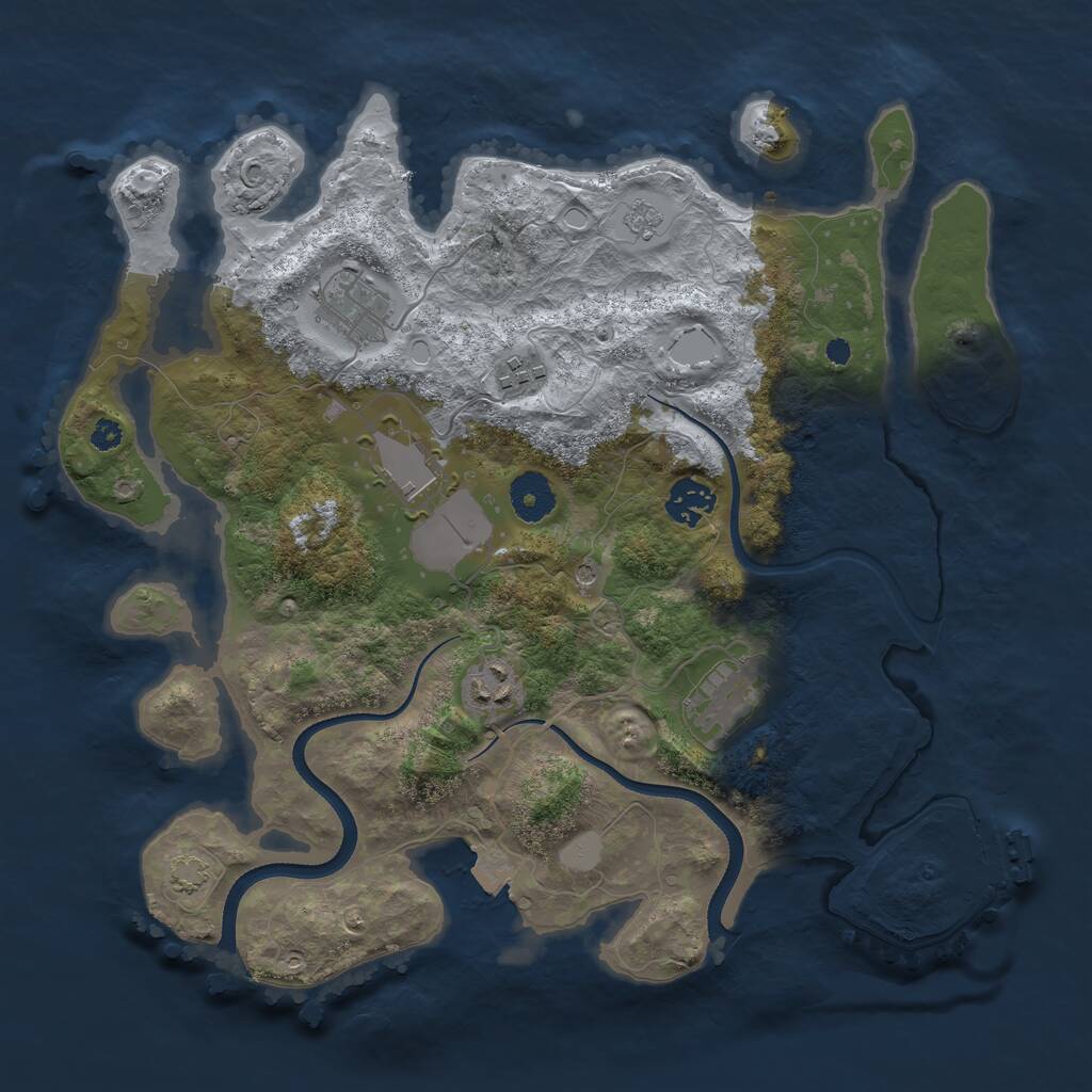 Rust Map: Procedural Map, Size: 3500, Seed: 67358376, 11 Monuments