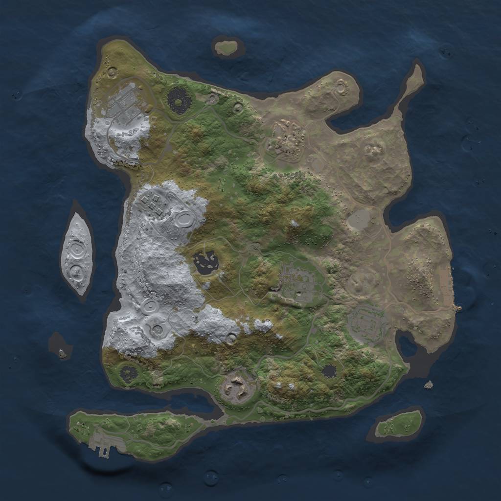 Rust Map: Procedural Map, Size: 3000, Seed: 24127, 15 Monuments
