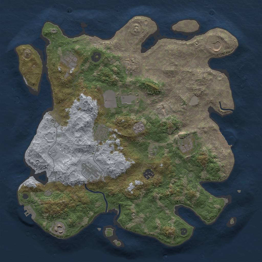 Rust Map: Procedural Map, Size: 3824, Seed: 1984, 19 Monuments