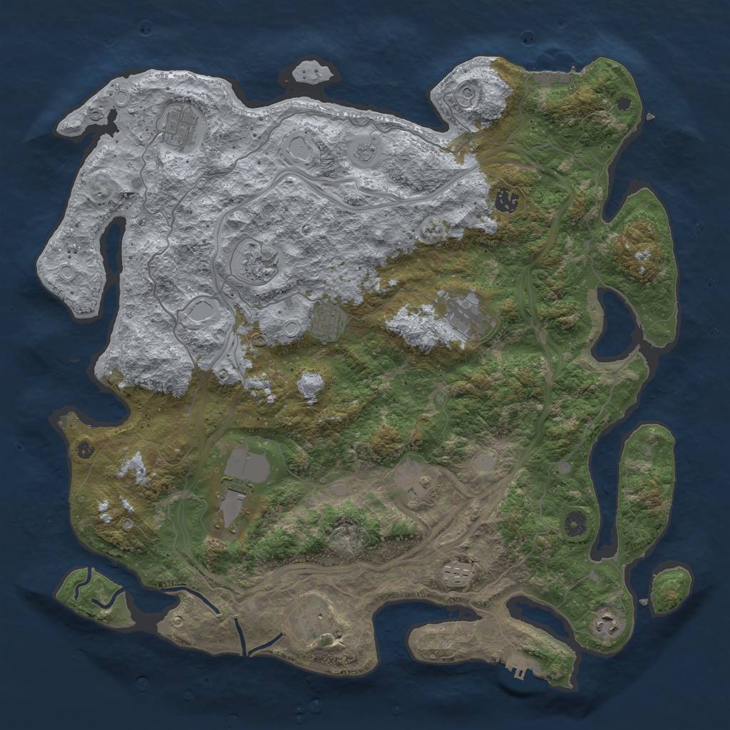 Rust Map: Procedural Map, Size: 4500, Seed: 9755781, 19 Monuments