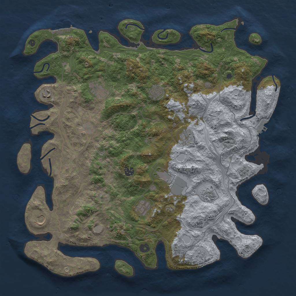 Rust Map: Procedural Map, Size: 4500, Seed: 19696059, 20 Monuments