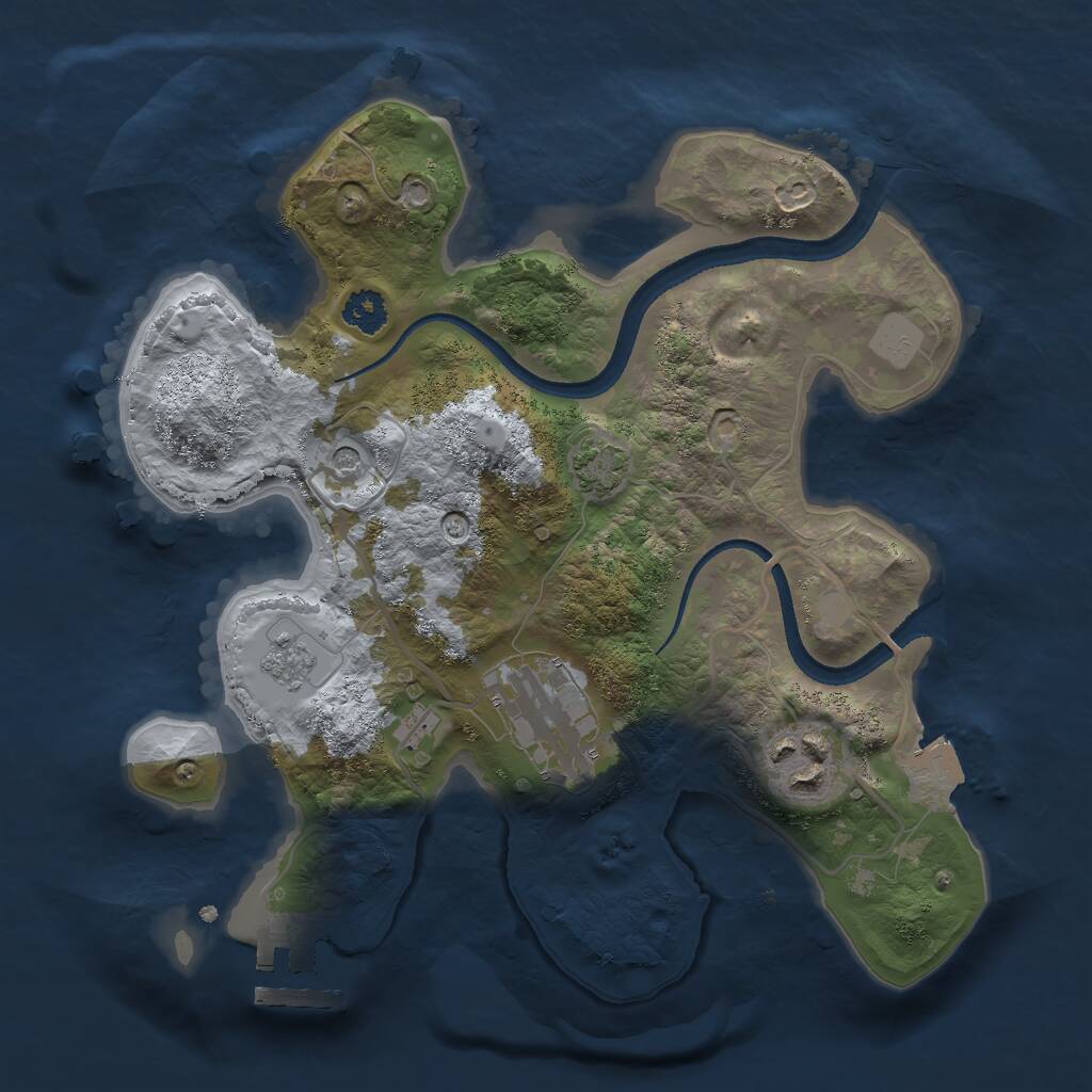 Rust Map: Procedural Map, Size: 2500, Seed: 10811, 7 Monuments