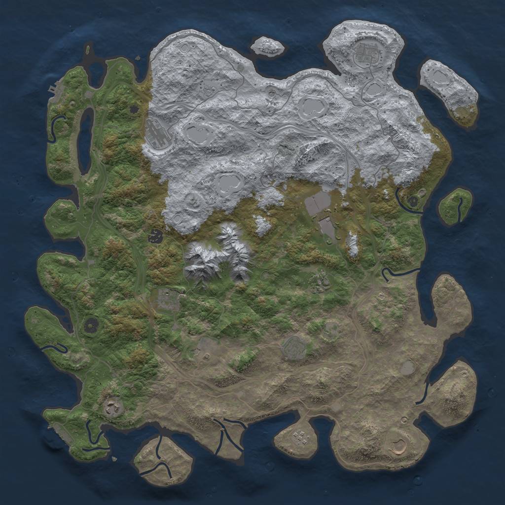 Rust Map: Procedural Map, Size: 5000, Seed: 856676383, 20 Monuments