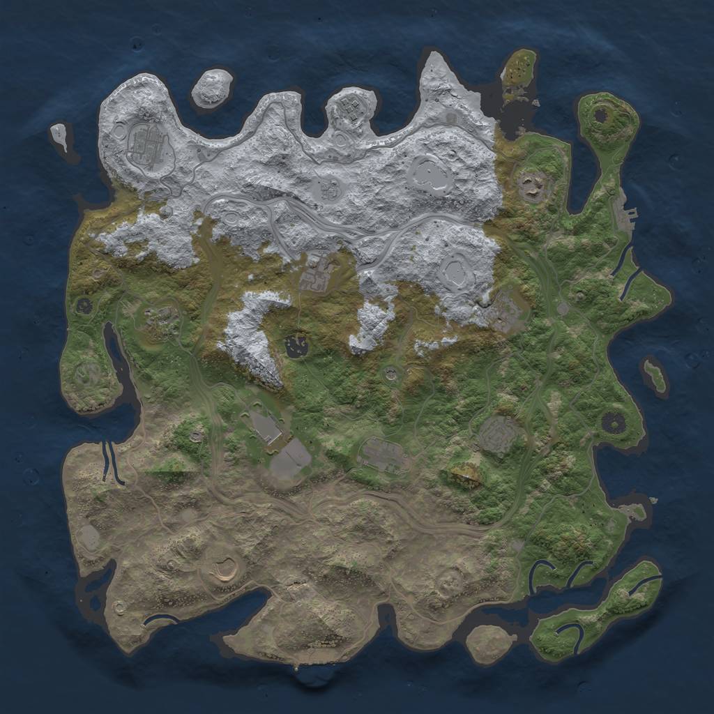 Rust Map: Procedural Map, Size: 4500, Seed: 12461, 20 Monuments