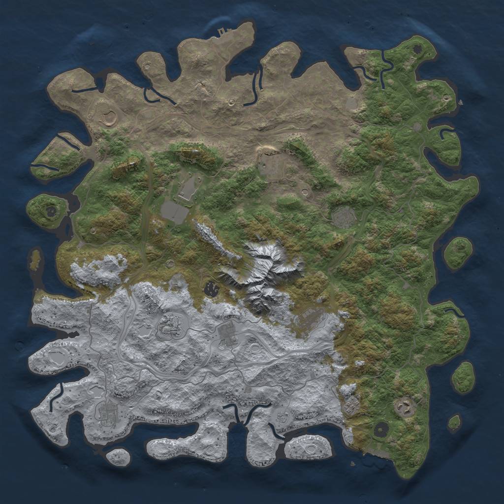 Rust Map: Procedural Map, Size: 5000, Seed: 610020922, 20 Monuments