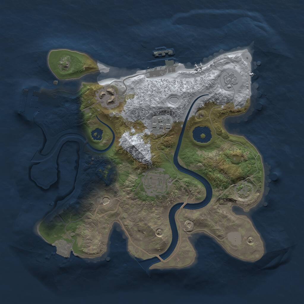 Rust Map: Procedural Map, Size: 2500, Seed: 110256622, 9 Monuments