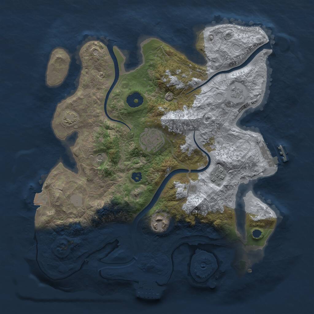 Rust Map: Procedural Map, Size: 3000, Seed: 1932824326, 9 Monuments