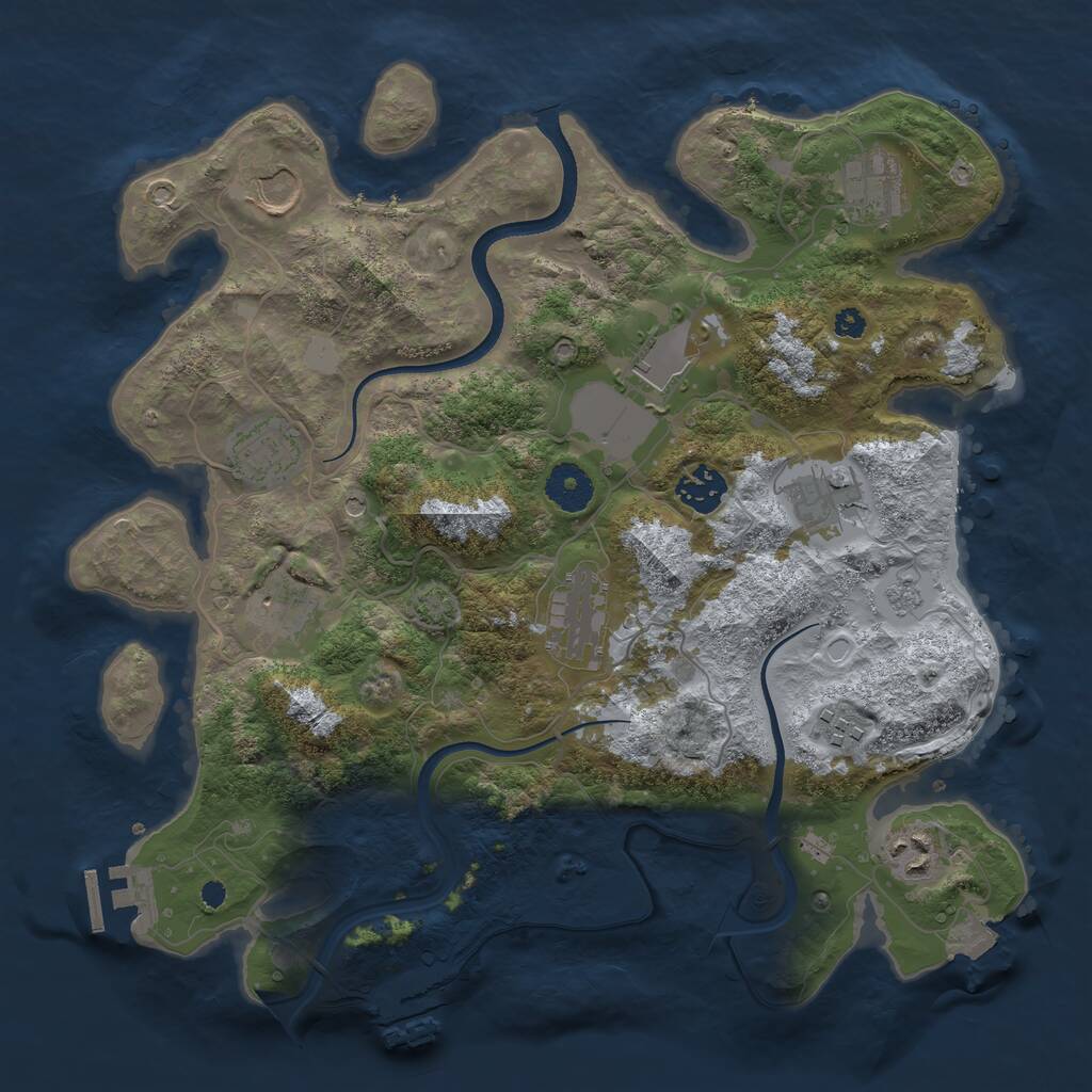 Rust Map: Procedural Map, Size: 3500, Seed: 121649698, 16 Monuments