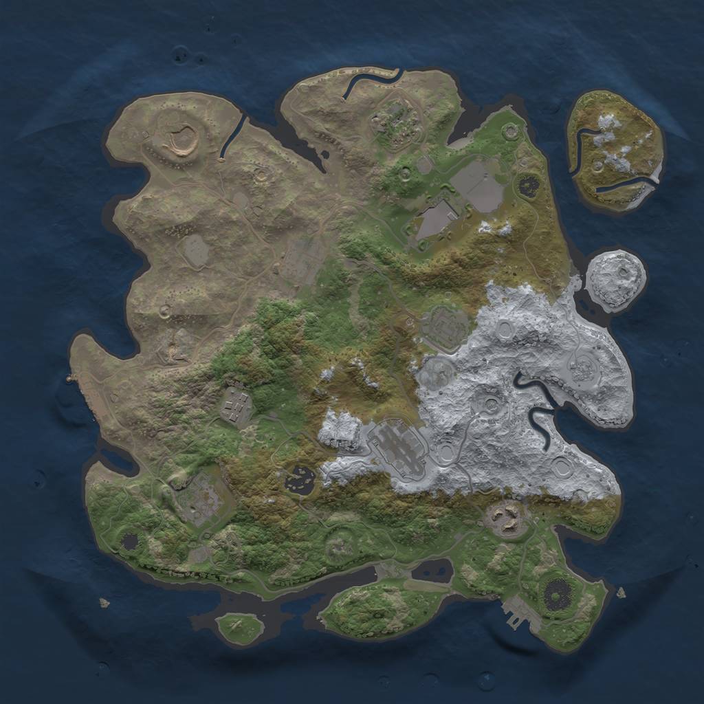Rust Map: Procedural Map, Size: 3500, Seed: 117828, 19 Monuments
