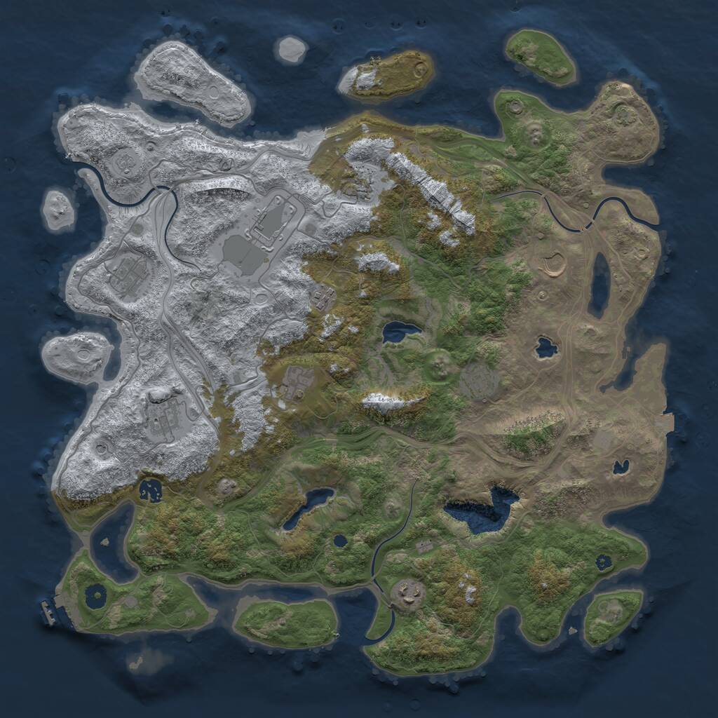 Rust Map: Procedural Map, Size: 4500, Seed: 1621074100, 15 Monuments