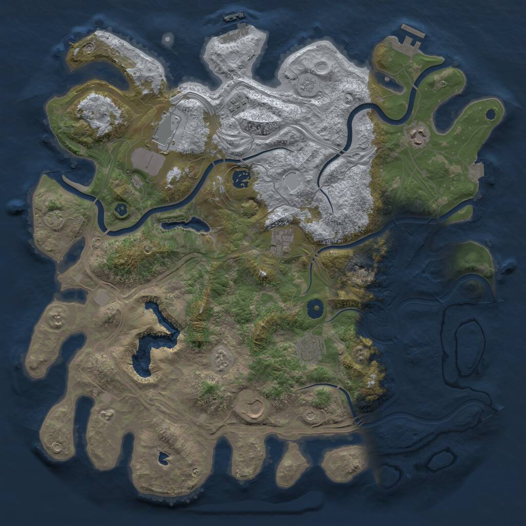 Rust Map: Procedural Map, Size: 4250, Seed: 9102022, 13 Monuments